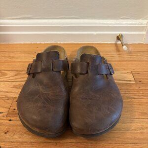 Birkenstock Boston clogs, brown leather size 38